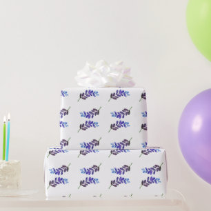 Papier Cadeau simple personnalisé bleu violet noir feuilles ajou