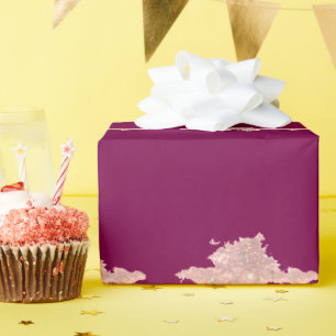 Papier Cadeau simple personnalisé rose violet scintille ajoutez