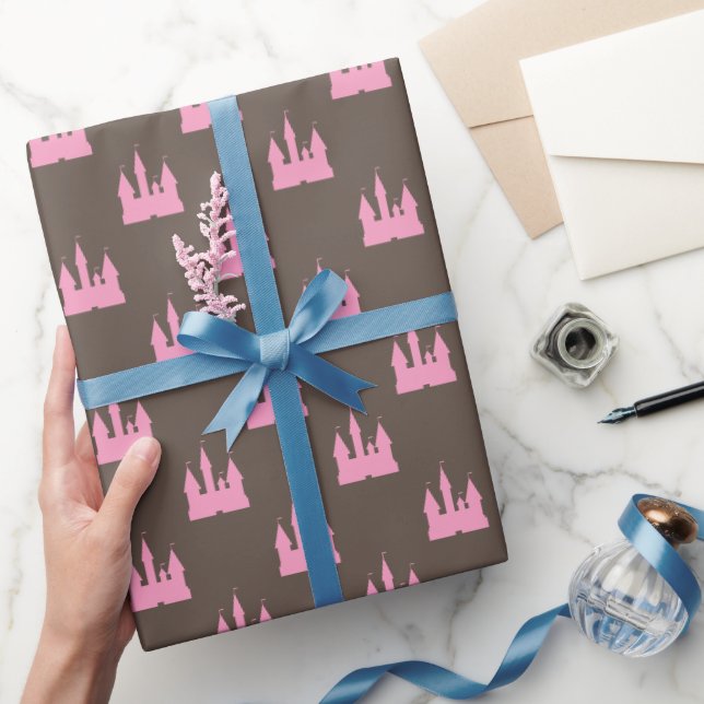 Papier Cadeau Simple Pink Castle Motif Anniversaire (Cadeaux)