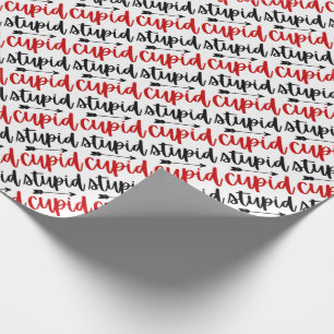 Papier Cadeau Simple script typographique cupidon stupide avec f