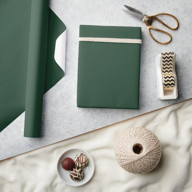Papier Cadeau Simple Vert Forêt Foncé (Artisanat)