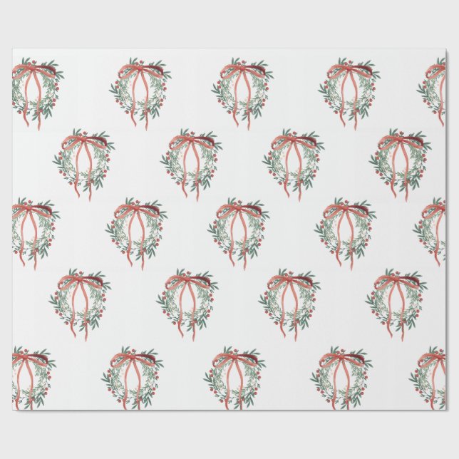 Papier Cadeau Simple Wreath Wrapping Paper (Plat)