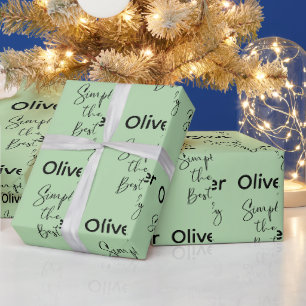 Papier Cadeau Simplement la Meilleure Lumineuse Vert Clair