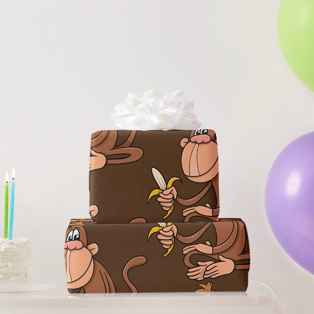 Papier Cadeau Singe À La Banane (Créateur téléchargé)