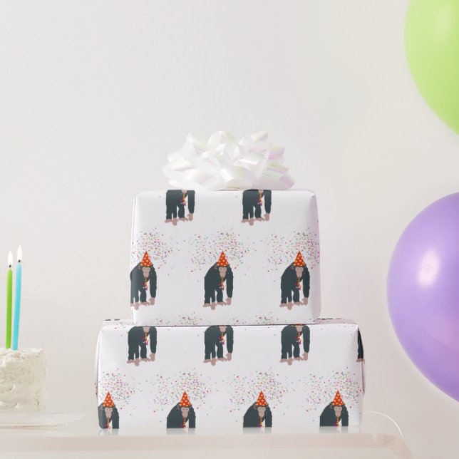 Papier Cadeau Singe Chimpanzé Fête Animaux Fête Fête (Cadeaux de fête)