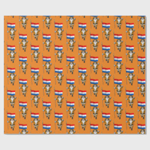 Papier Cadeau Sinterklaas Avec Drapeau Du Pays-Bas