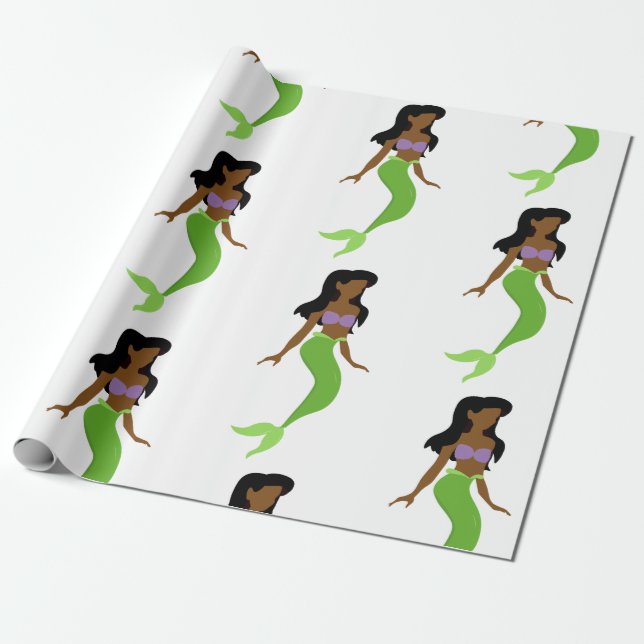 Papier Cadeau sirène africaine (Déroulé)