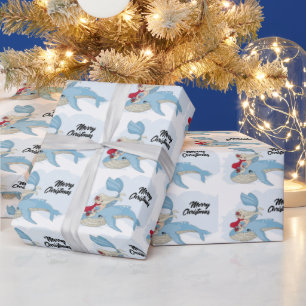 Papier Cadeau Sirène de plage carrelée de Noël