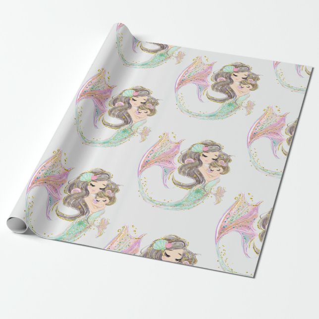 Papier Cadeau Sirène sous la mer (Déroulé)