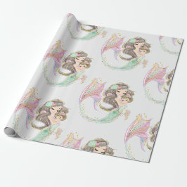Papier Cadeau Sirène sous le papier d'enveloppement marin