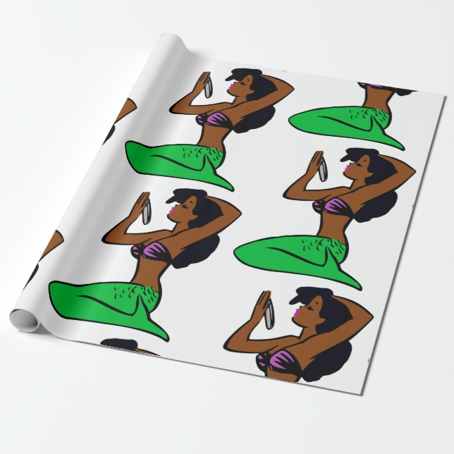 Papier Cadeau sirène vintage africaine (Déroulé)