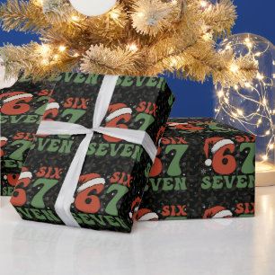 Papier Cadeau Six Seven 67 Chapeau de Noël drôle de Santa Christ