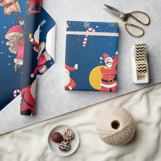 Papier Cadeau Skateboard Père Noël (Artisanat)