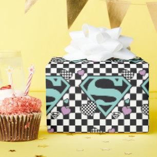 Papier Cadeau Skater Girl Supergirl Coeurs S-Shield