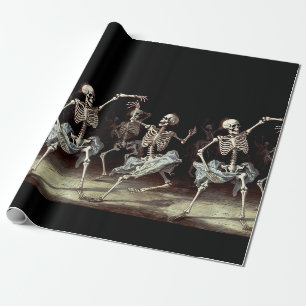 Papier Cadeau Skeletons dansants Mariage gothique