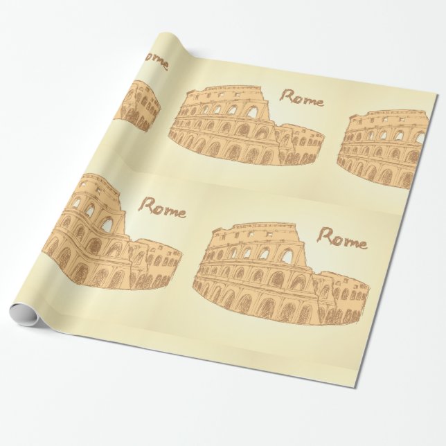 Papier Cadeau Sketch du Colisée de Rome (Déroulé)