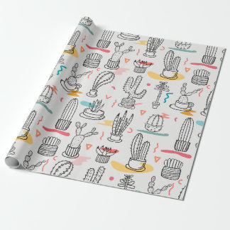 Papier Cadeau Sketchy Cactus Delight