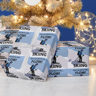 Papier Cadeau Ski Aller Avec Le Ski De Flux