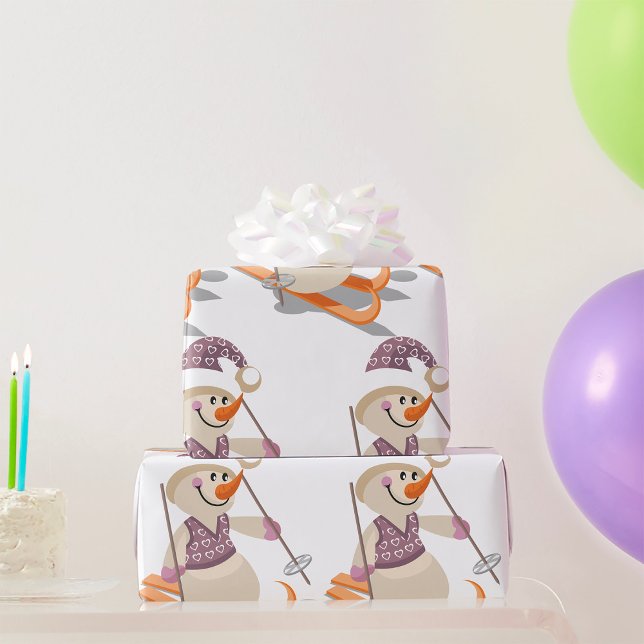 Papier Cadeau Ski de neige (Créateur téléchargé)