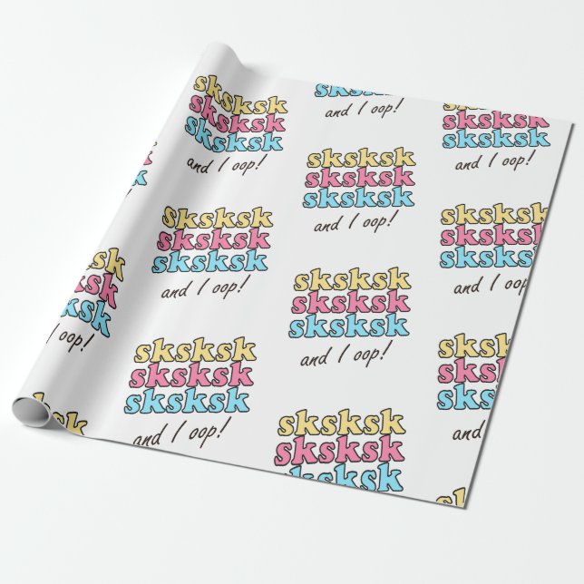 Papier Cadeau sksksk et I Oop VSCO Girl Gift (Déroulé)