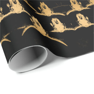 Papier Cadeau Skuls de taureau Or noir Élégant