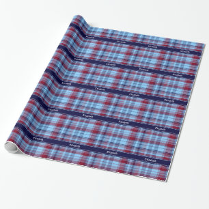Papier Cadeau Sky Blue Navy Bourgogne Preppy Madras N Monogram