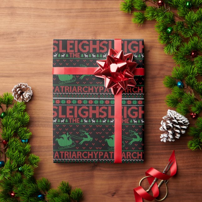 Papier Cadeau Sleigh The Patriarchy Feminist Christmas (Cadeau de vacances)