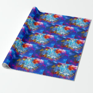 Papier Cadeau SlipperyJoe NYC graffiti lue entourée tourbillon