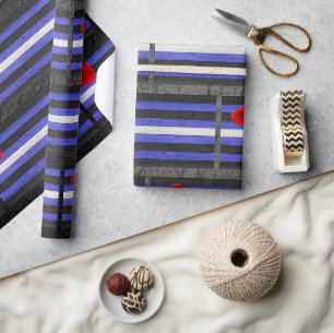 Papier Cadeau SlipperyJoe's cuir drapeau orgueil noir bleu royal