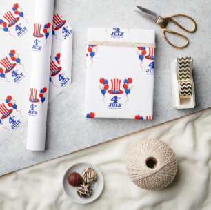 Papier Cadeau SlipperyJoe's fête d'indépendance du 4 juillet cla