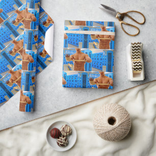 Papier Cadeau SlipperyJoe's musculaire cheminée poitrine 6 pack