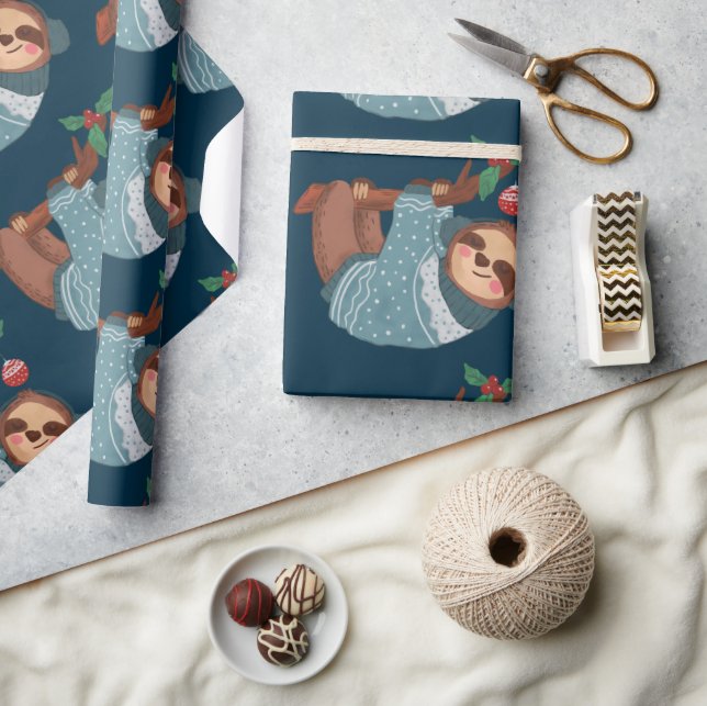 Papier Cadeau Sloth Christmas (Artisanat)