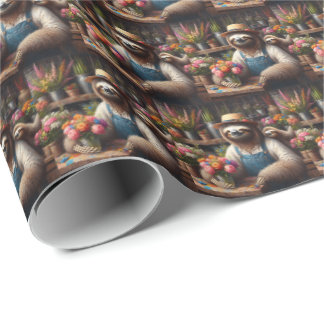 Papier Cadeau Sloth Florist