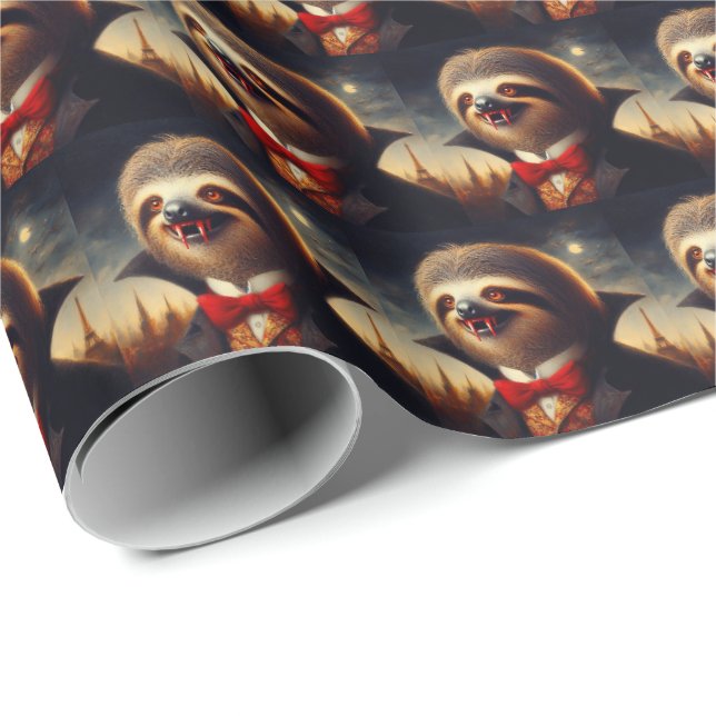 Papier Cadeau Sloth Vampire (Coin rond)