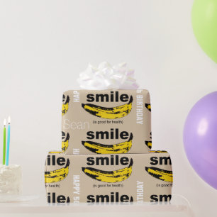 Papier Cadeau Smile est bon pour Health Banana 50e anniversaire 