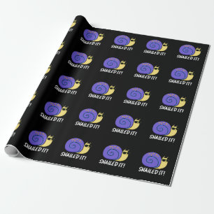 Papier Cadeau Snail It Funny Snail Pun Dark BG