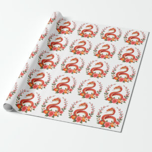 Papier Cadeau Snake année chinoise mignonne rire