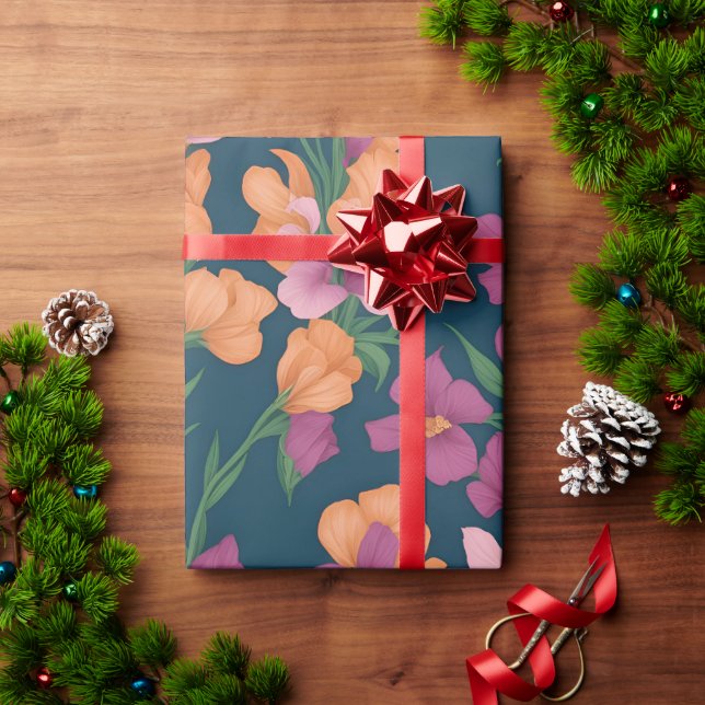 Papier Cadeau Snapdragons Arc-en-ciel coloré Motif personnalisé (Cadeau de vacances)