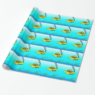 Papier Cadeau Snorkel Goldfish Motif