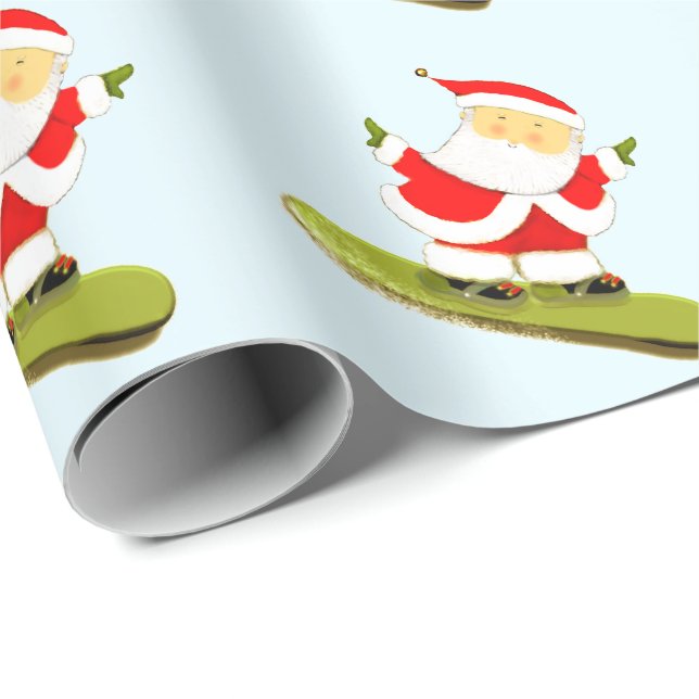 Papier Cadeau Snowboard Snowboardeur cadeau de vacances (Coin rond)