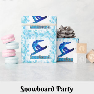 Papier Cadeau Snowboardeur bleu