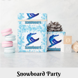 Papier Cadeau Snowboardeur bleu