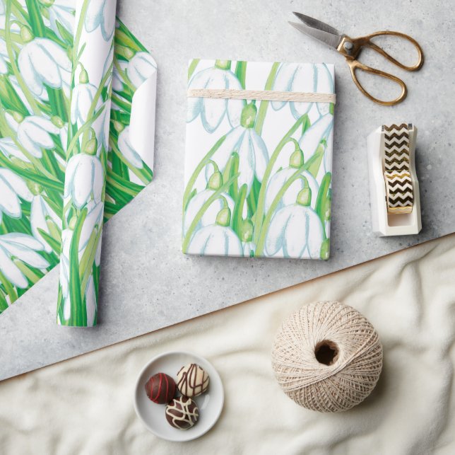 Papier Cadeau Snowdrops de printemps (Artisanat)