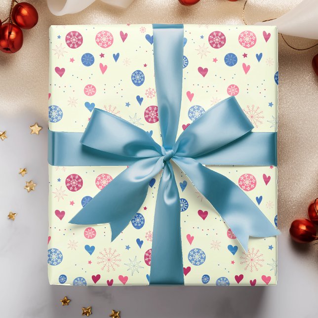 Papier Cadeau Snowflakes hiver Noël Motif de vacances (Créateur téléchargé)