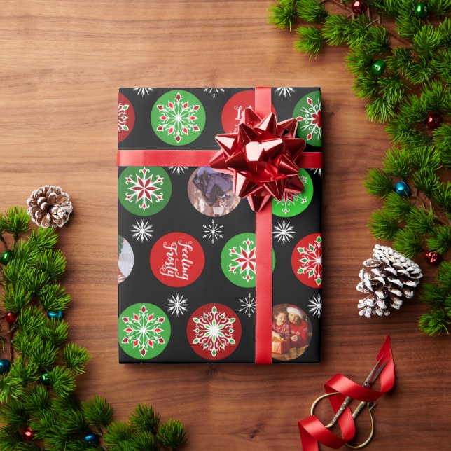 Papier Cadeau Snowflakes Photo de vacances (Cadeau de vacances)