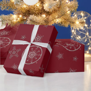 Papier Cadeau Snowflakes Sparkings Parties scintillant moderne N