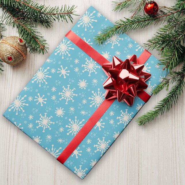 Papier Cadeau Snowflakes Whimsical Fun Jote Noël Nostalgale (Créateur téléchargé)