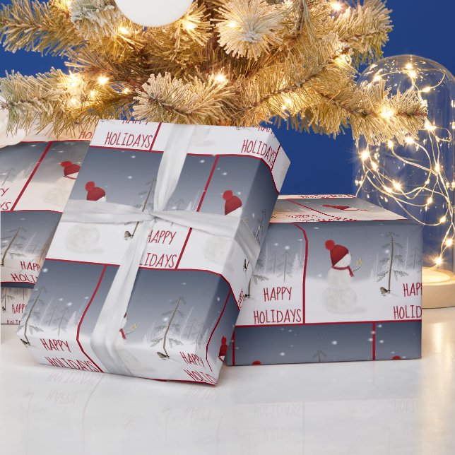 Papier Cadeau Snowman Avec Star De Noël (Vacances)