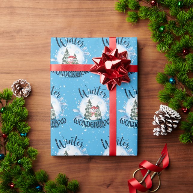 Papier Cadeau Snowman dans le monde des neiges (Cadeau de vacances)