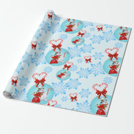 Papier Cadeau Snowman de Noël et Snowflakes doux